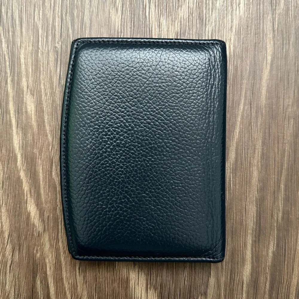 Coach Navy Blue Leather Pocket Organizer Bifold Wallet
